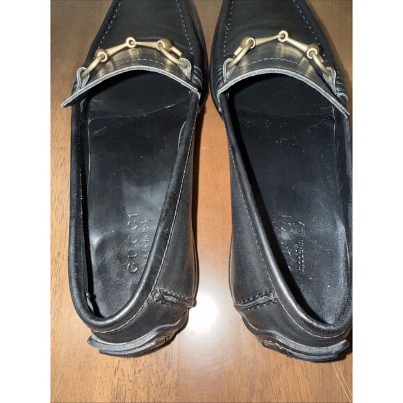 Gucci Jordaan Loafer Horsebit Driver Black Leather Mens 11D Made Italy Authentic main image 5